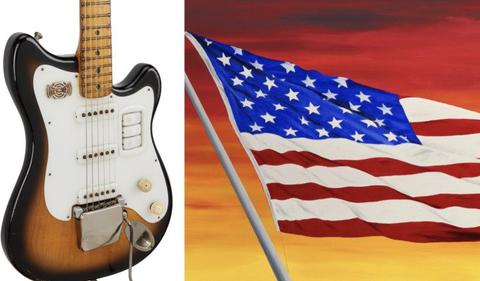 Beatle's guitar, Elvis' mic, election art up for auction